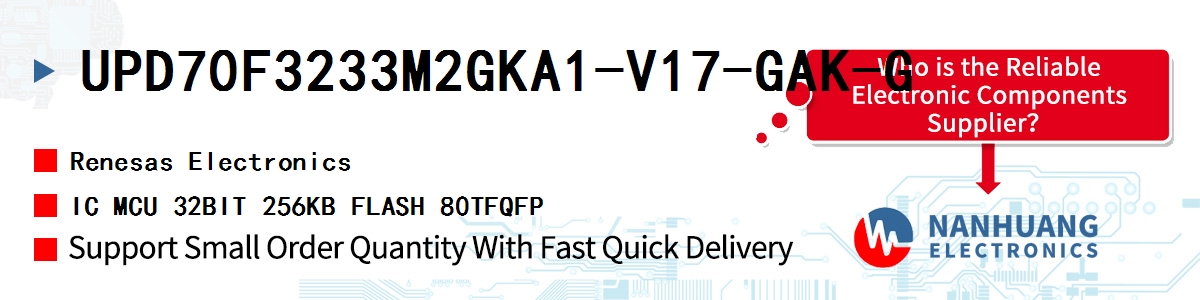 UPD70F3233M2GKA1-V17-GAK-G Renesas IC MCU 32BIT 256KB FLASH 80TFQFP