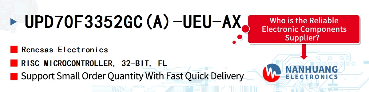 UPD70F3352GC(A)-UEU-AX Renesas RISC MICROCONTROLLER, 32-BIT, FL