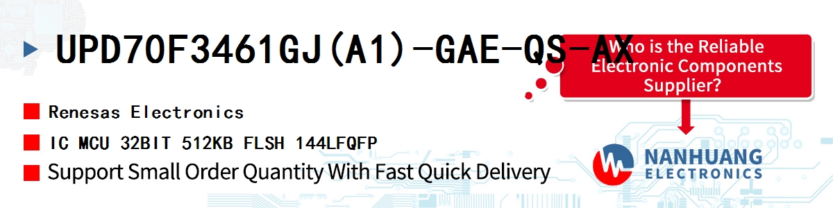 UPD70F3461GJ(A1)-GAE-QS-AX Renesas IC MCU 32BIT 512KB FLSH 144LFQFP