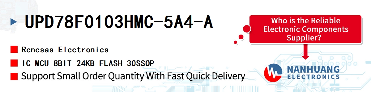 UPD78F0103HMC-5A4-A Renesas IC MCU 8BIT 24KB FLASH 30SSOP