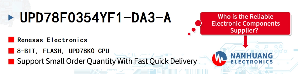 UPD78F0354YF1-DA3-A Renesas 8-BIT, FLASH, UPD78K0 CPU