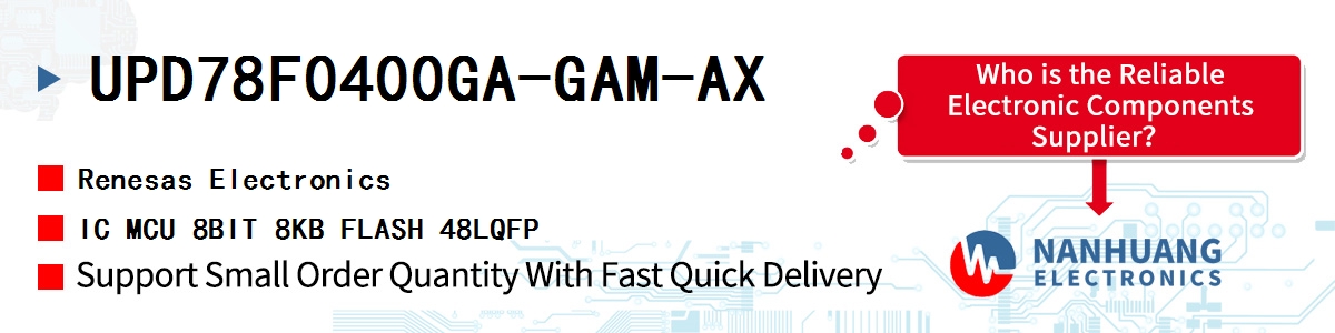 UPD78F0400GA-GAM-AX Renesas IC MCU 8BIT 8KB FLASH 48LQFP