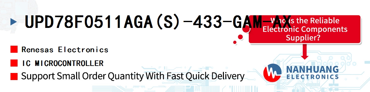 UPD78F0511AGA(S)-433-GAM-AX Renesas IC MICROCONTROLLER