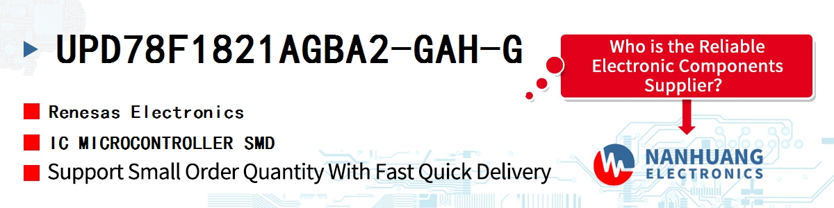 UPD78F1821AGBA2-GAH-G Renesas IC MICROCONTROLLER SMD