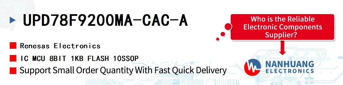 UPD78F9200MA-CAC-A Renesas IC MCU 8BIT 1KB FLASH 10SSOP