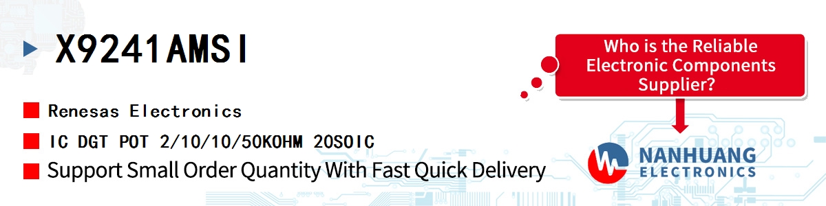 X9241AMSI Renesas IC DGT POT 2/10/10/50KOHM 20SOIC