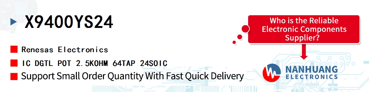 X9400YS24 Renesas IC DGTL POT 2.5KOHM 64TAP 24SOIC