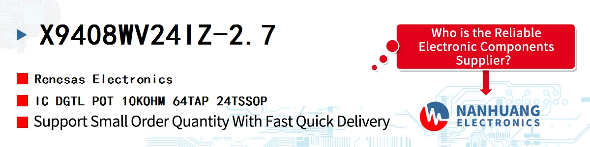 X9408WV24IZ-2.7 Renesas IC DGTL POT 10KOHM 64TAP 24TSSOP