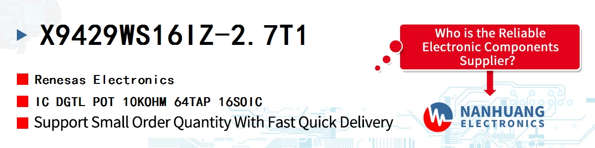 X9429WS16IZ-2.7T1 Renesas IC DGTL POT 10KOHM 64TAP 16SOIC