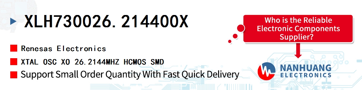 XLH730026.214400X Renesas XTAL OSC XO 26.2144MHZ HCMOS SMD
