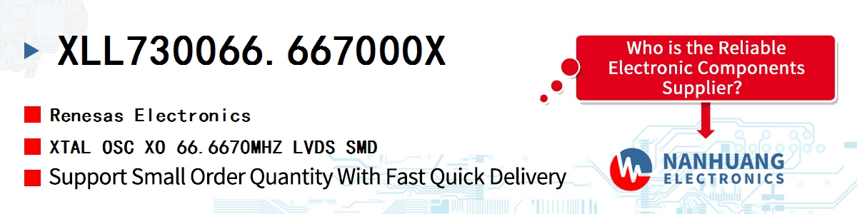 XLL730066.667000X Renesas XTAL OSC XO 66.6670MHZ LVDS SMD