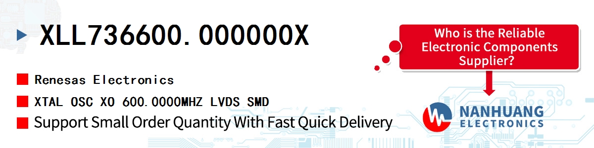 XLL736600.000000X Renesas XTAL OSC XO 600.0000MHZ LVDS SMD