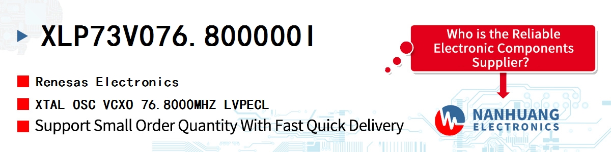 XLP73V076.800000I Renesas XTAL OSC VCXO 76.8000MHZ LVPECL