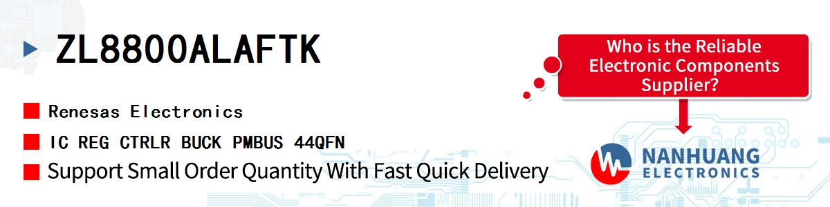 ZL8800ALAFTK Renesas IC REG CTRLR BUCK PMBUS 44QFN